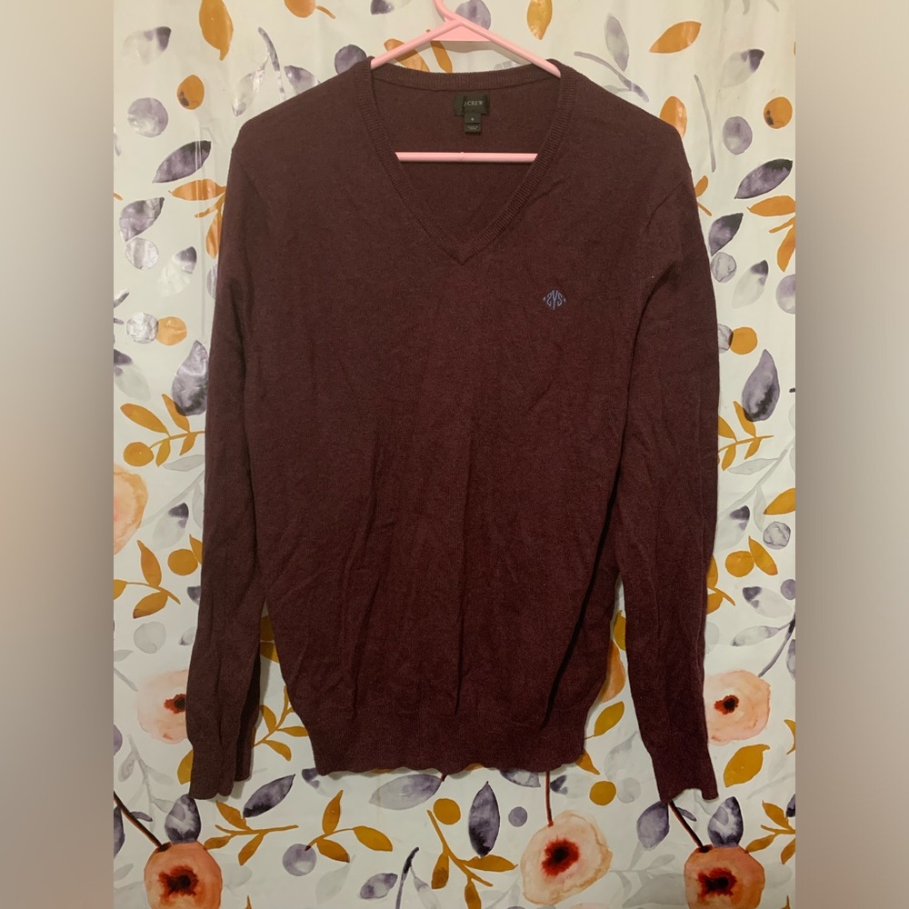 🔥5/$25 J. Crew Men's V-Neck Sweater in Deep Burgundy